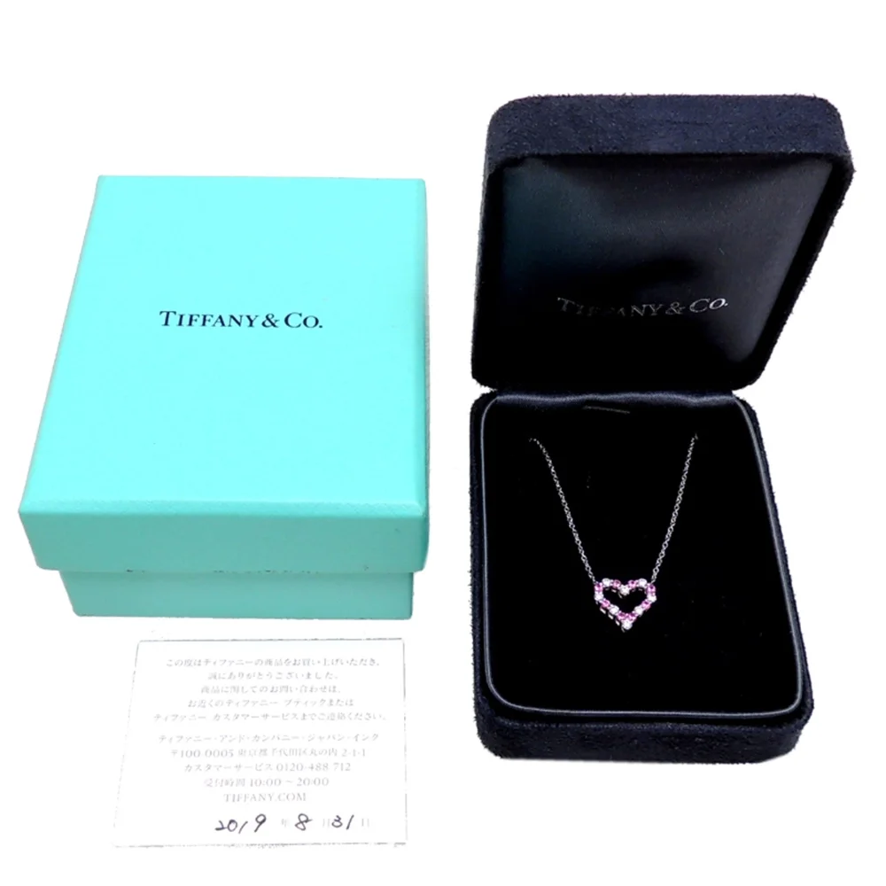 TIFFANY Silver Diamond Heart Necklace